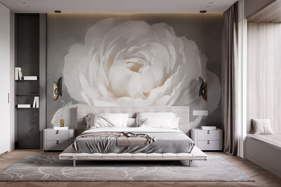 Fiore bianco con foglie