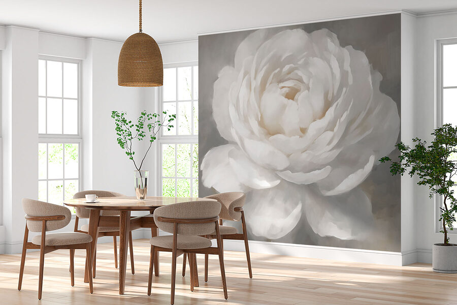 Fiore bianco con foglie