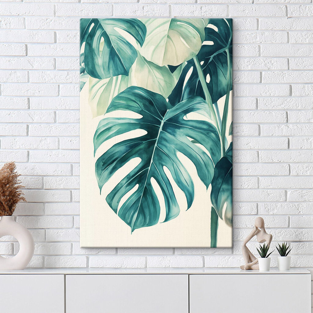 Lush green leaves in soft hues
