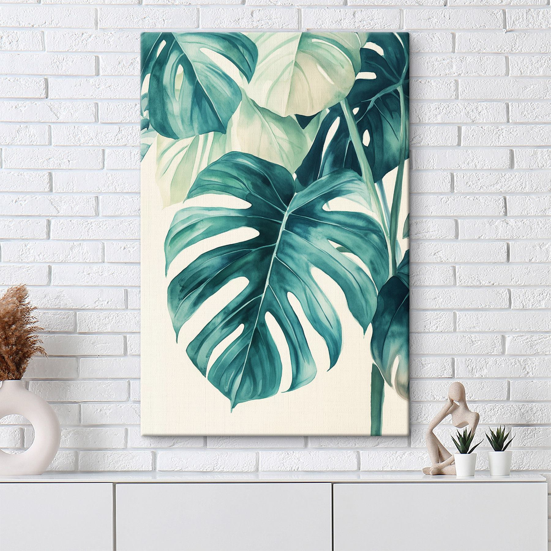 Lush green leaves in soft hues