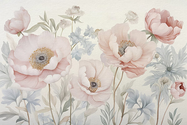 Pittura di fiori su una parete Pittura di fiori su una parete