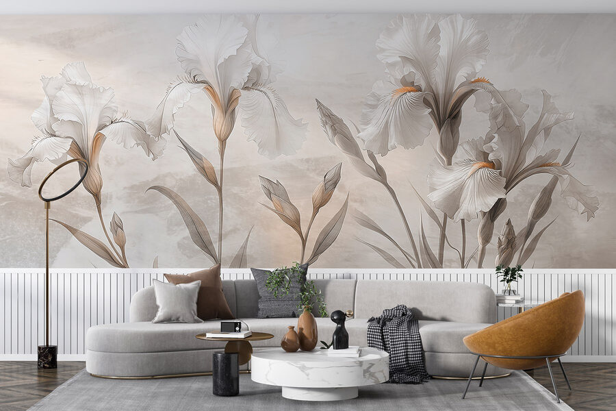 Elegante composizione floreale in toni tenui