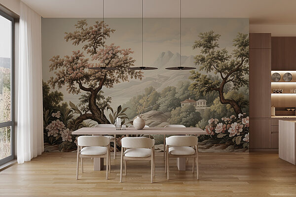Paesaggio con alberi e fiori Paesaggio con alberi e fiori