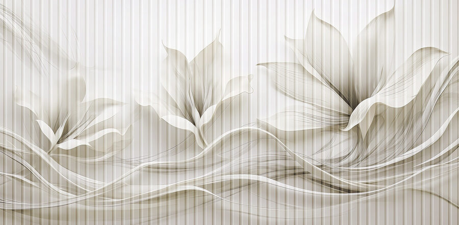 Delicato disegno floreale a onde