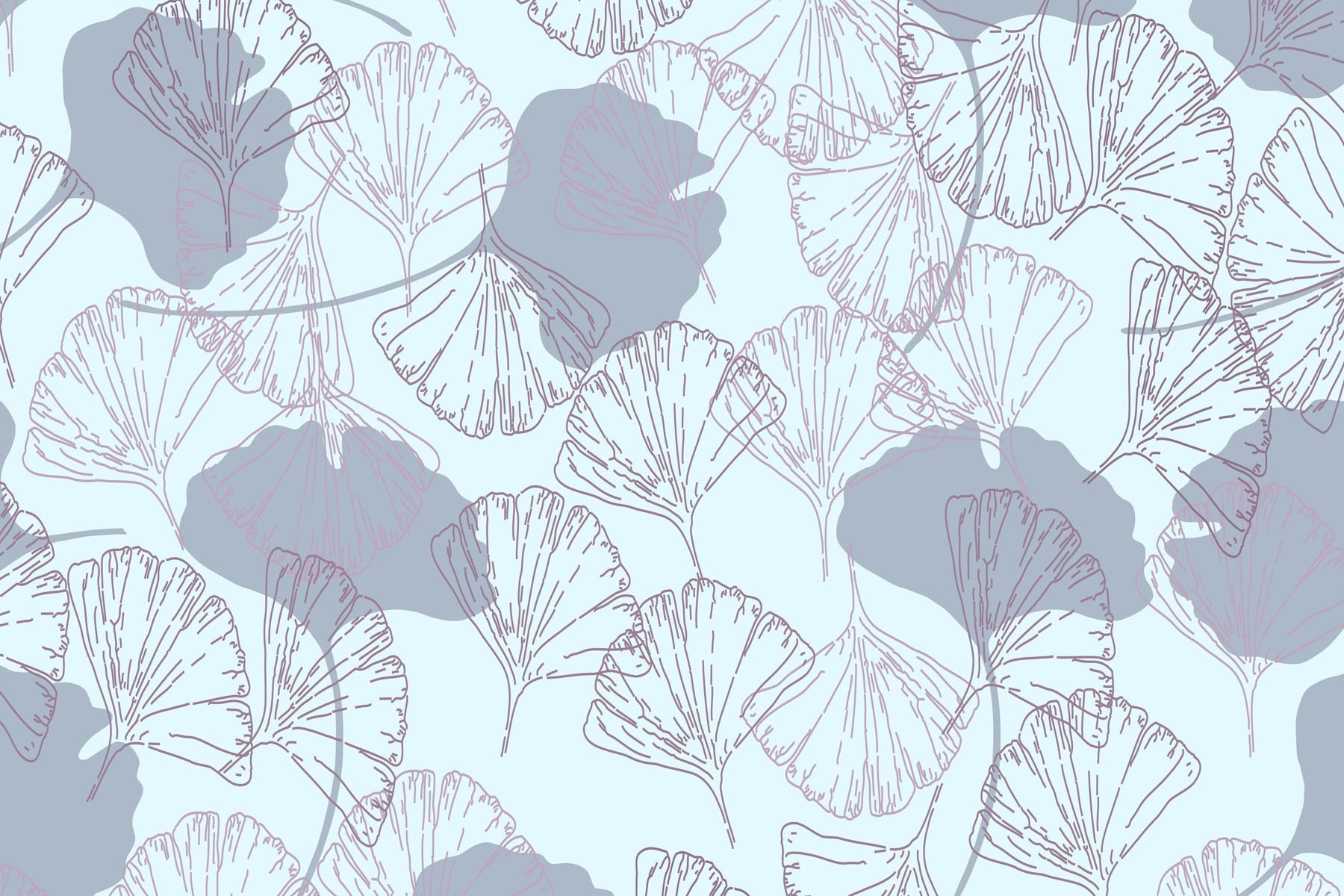 Pattern of leaves on a light blue background Pattern of leaves on a light blue background