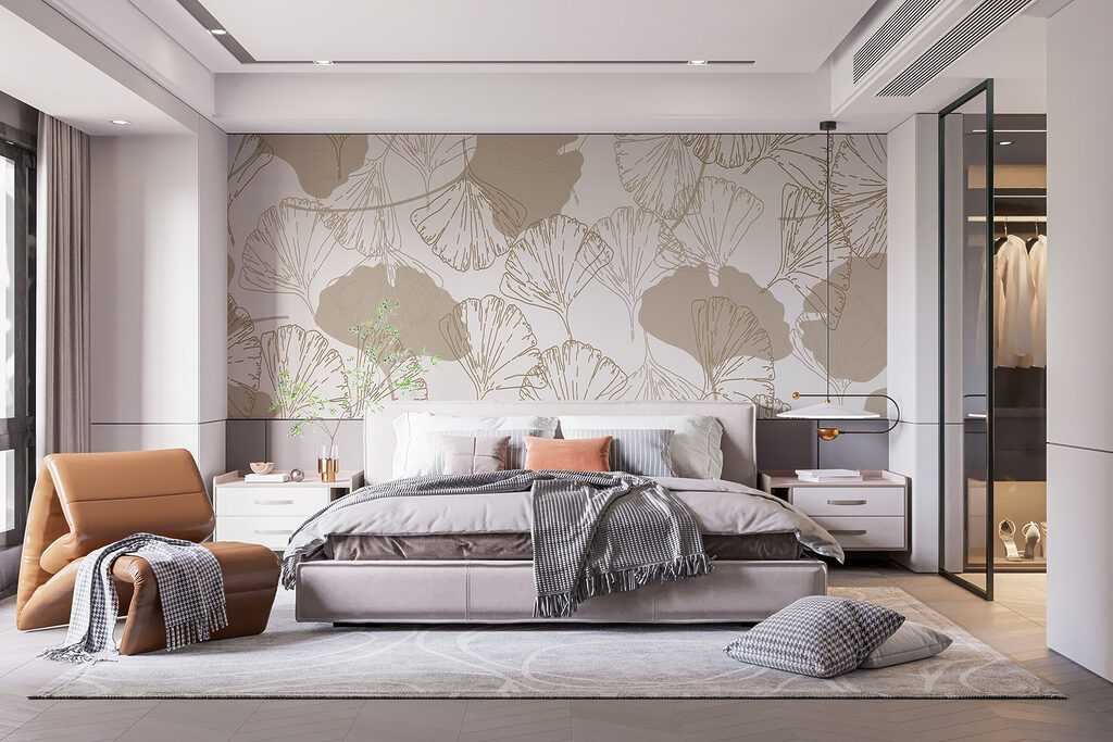 Pattern of leaves on a white background Pattern of leaves on a white background