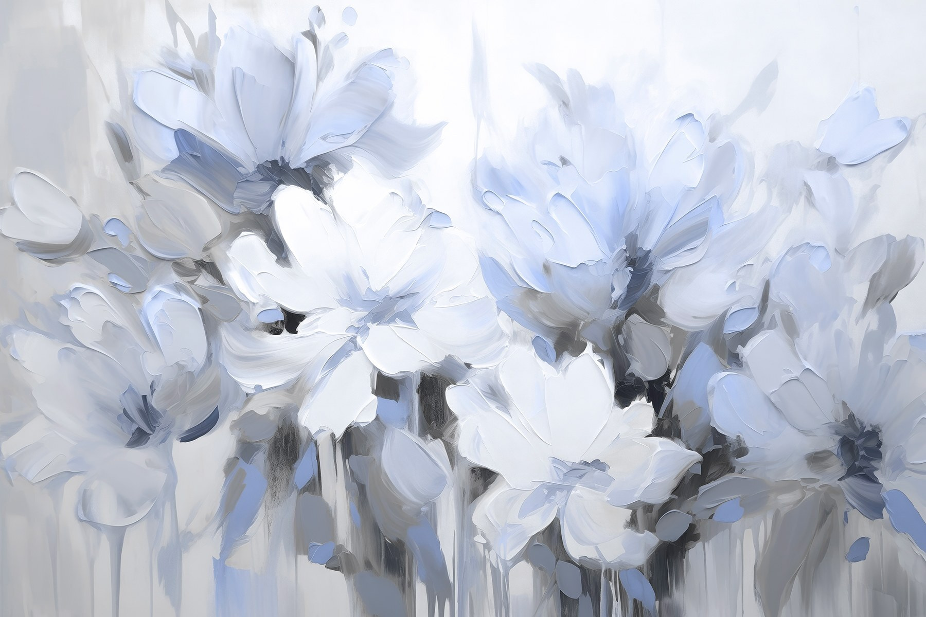 Painting of flowers on a white background