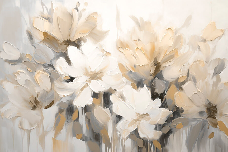 Pittura di fiori su sfondo bianco