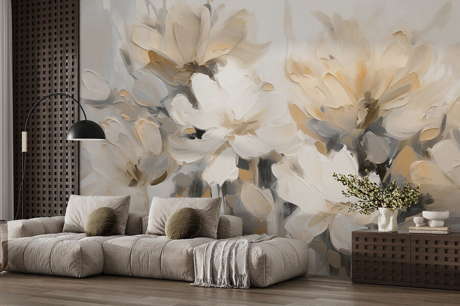 Pittura di fiori su sfondo bianco