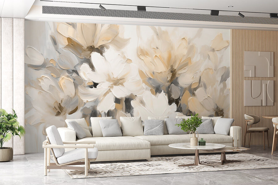 Pittura di fiori su sfondo bianco