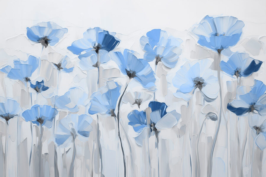 Pittura di fiori blu Pittura di fiori blu