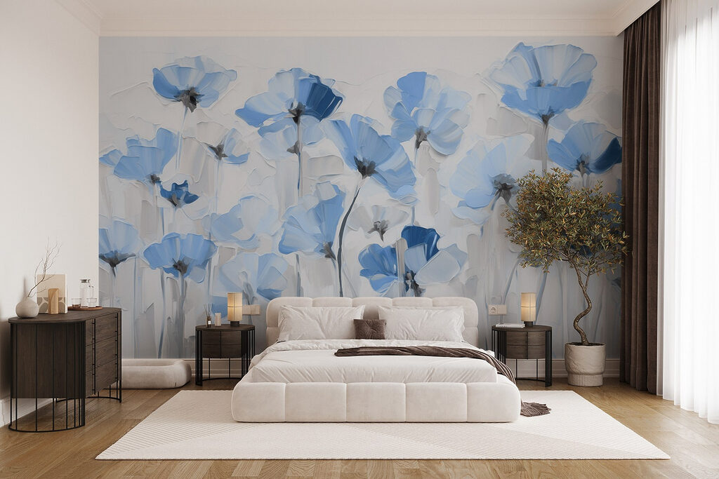 Painting of blue flowers