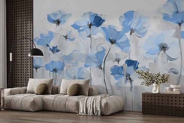 Pittura di fiori blu Pittura di fiori blu