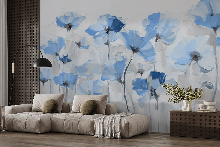 Pittura di fiori blu Pittura di fiori blu