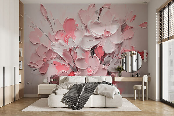 Pittura di fiori in rosa e bianco Pittura di fiori in rosa e bianco