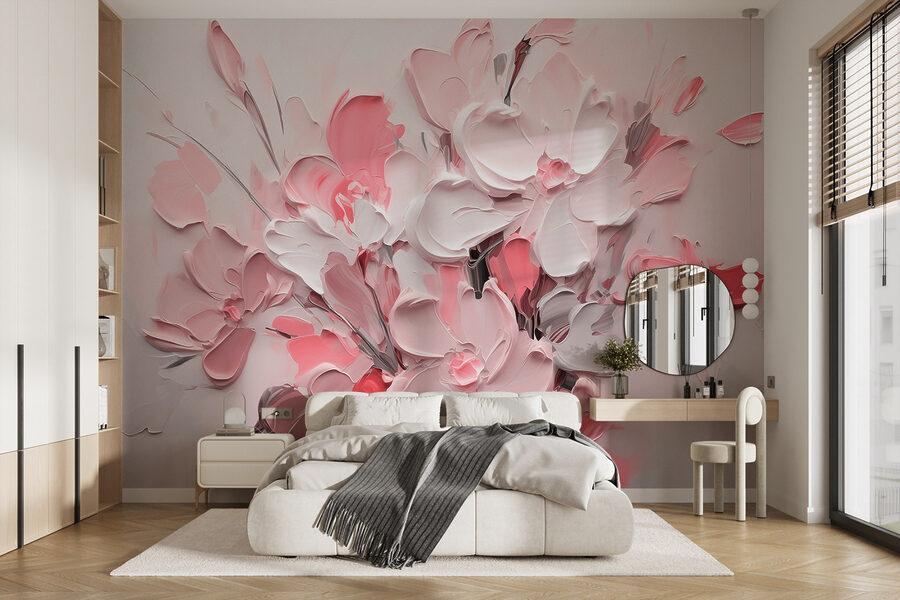 Pittura di fiori in rosa e bianco Pittura di fiori in rosa e bianco