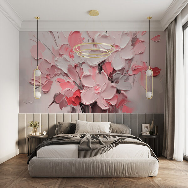 Pittura di fiori in rosa e bianco Pittura di fiori in rosa e bianco