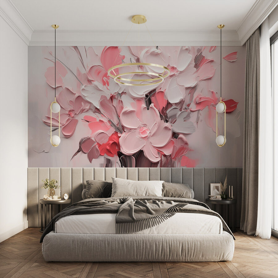 Pittura di fiori in rosa e bianco Pittura di fiori in rosa e bianco