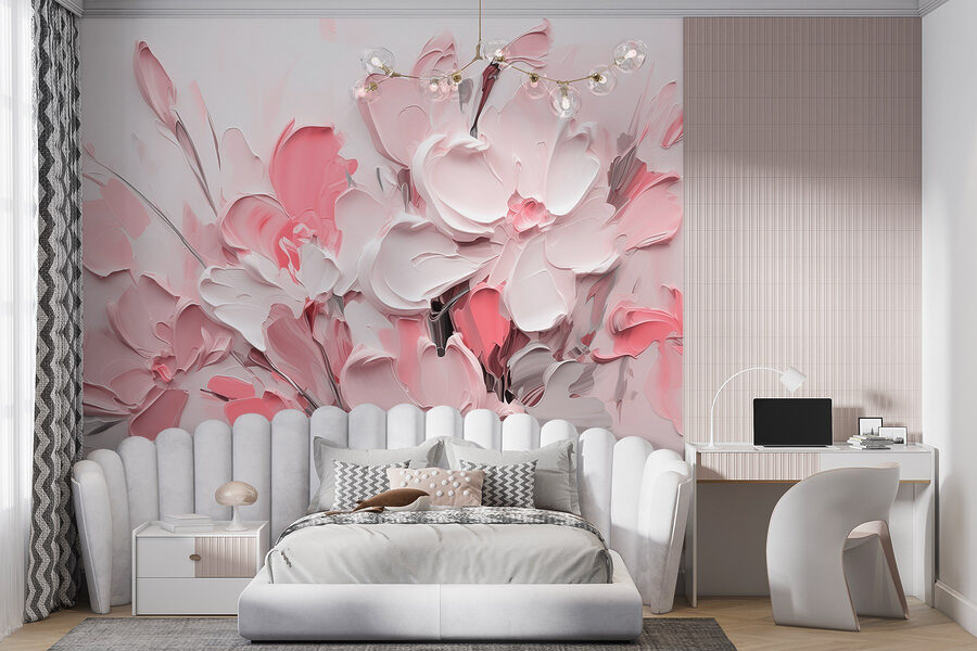 Pittura di fiori in rosa e bianco Pittura di fiori in rosa e bianco