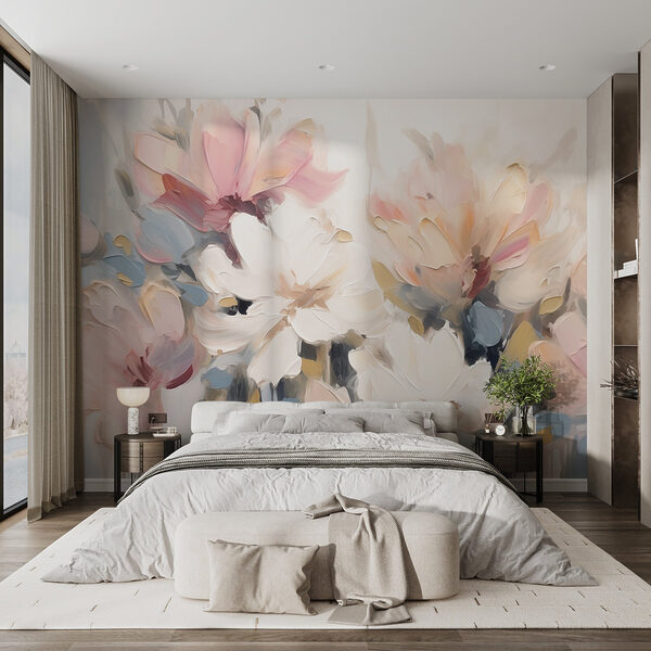 Pittura di fiori su una superficie bianca Pittura di fiori su una superficie bianca