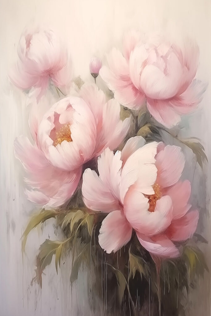 Painting of pink flowers Painting of pink flowers