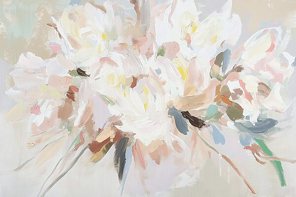 Pittura di fiori su una superficie bianca Pittura di fiori su una superficie bianca