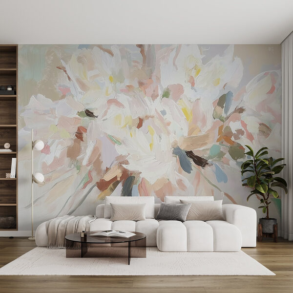 Pittura di fiori su una superficie bianca Pittura di fiori su una superficie bianca
