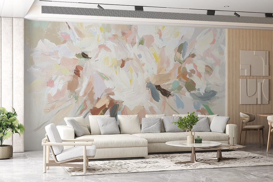 Pittura di fiori su una superficie bianca