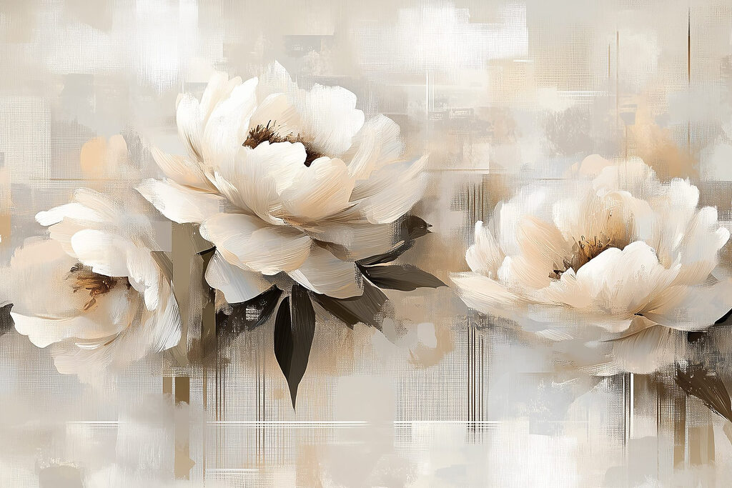 Pittura di fiori su sfondo bianco Pittura di fiori su sfondo bianco