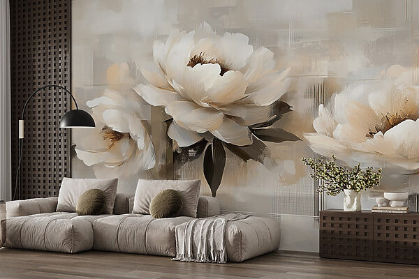 Pittura di fiori su sfondo bianco Pittura di fiori su sfondo bianco