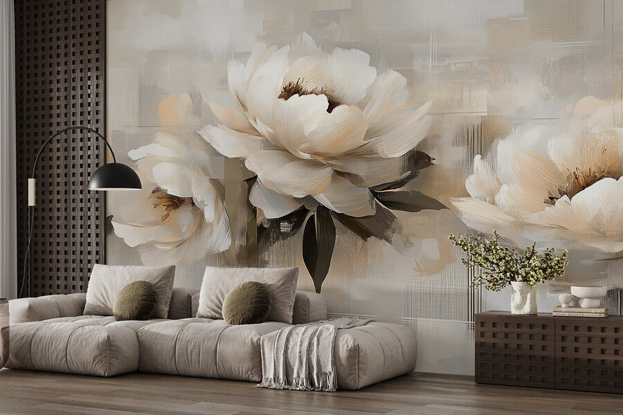 Pittura di fiori su sfondo bianco Pittura di fiori su sfondo bianco