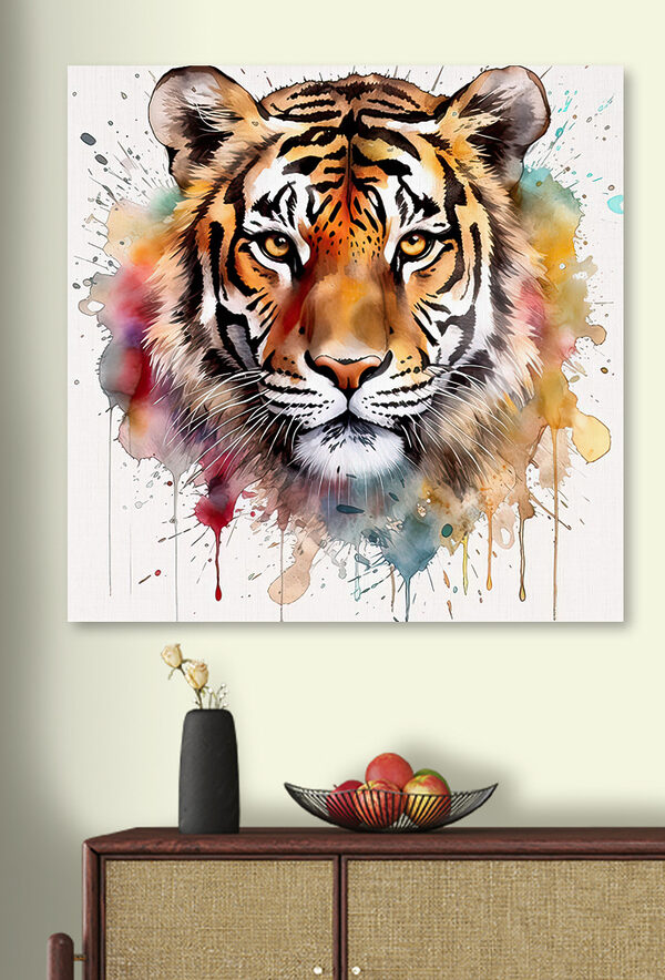 Tiger with colorful splashes Tiger with colorful splashes