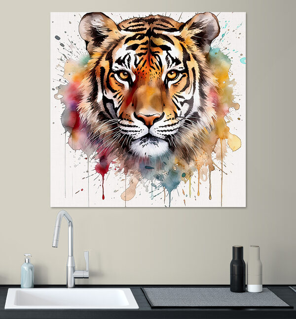 Tiger with colorful splashes Tiger with colorful splashes