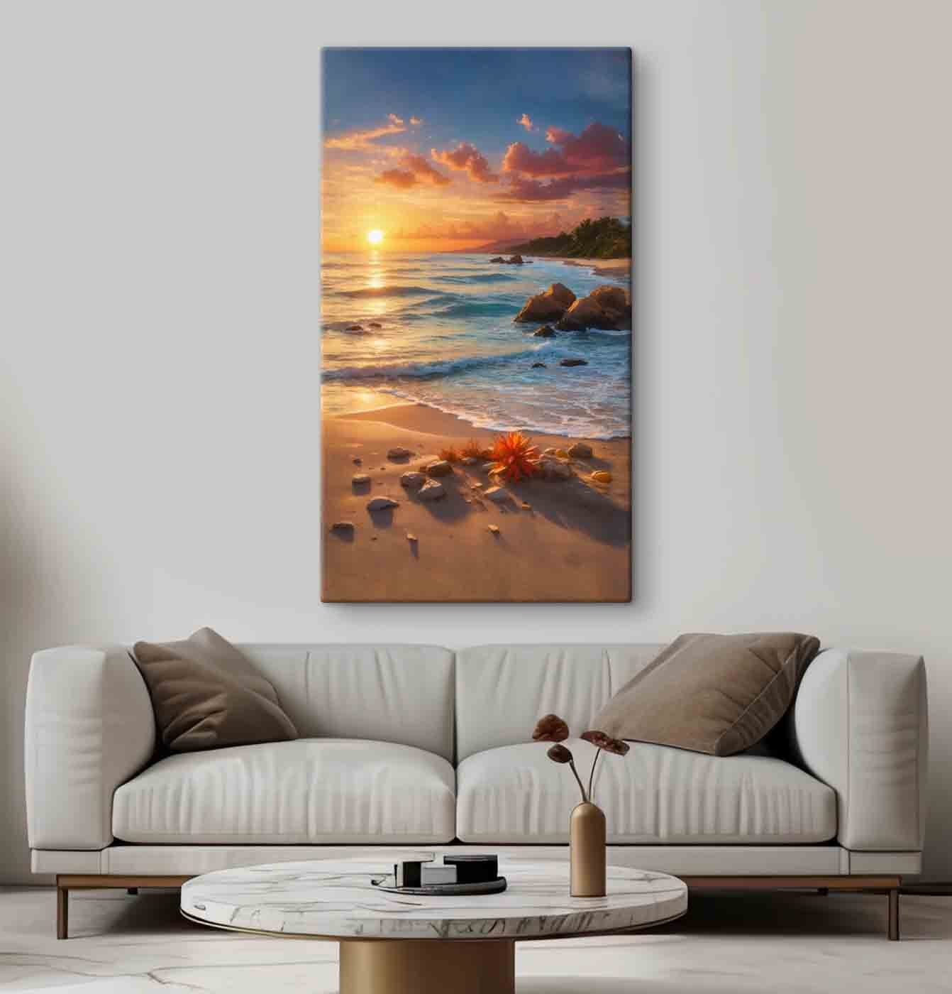 Sunset over a beach