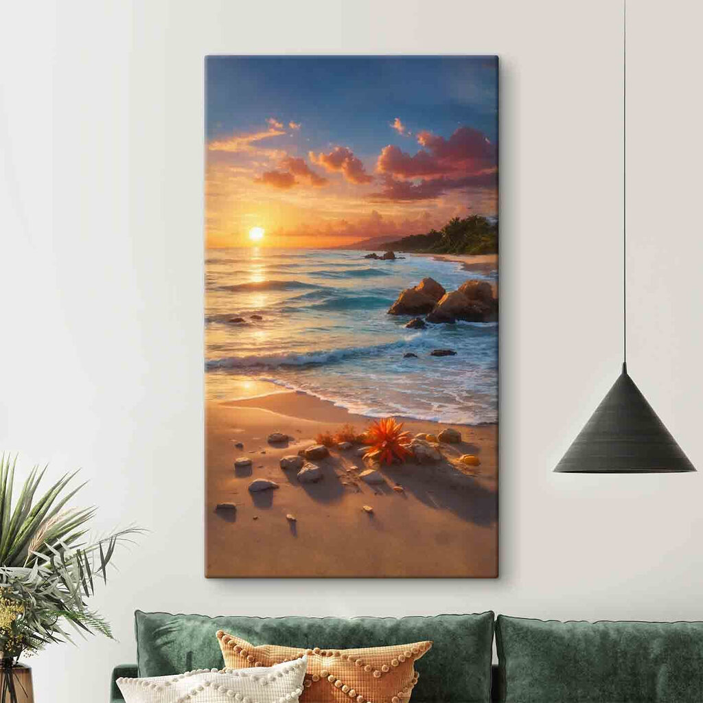 Sunset over a beach