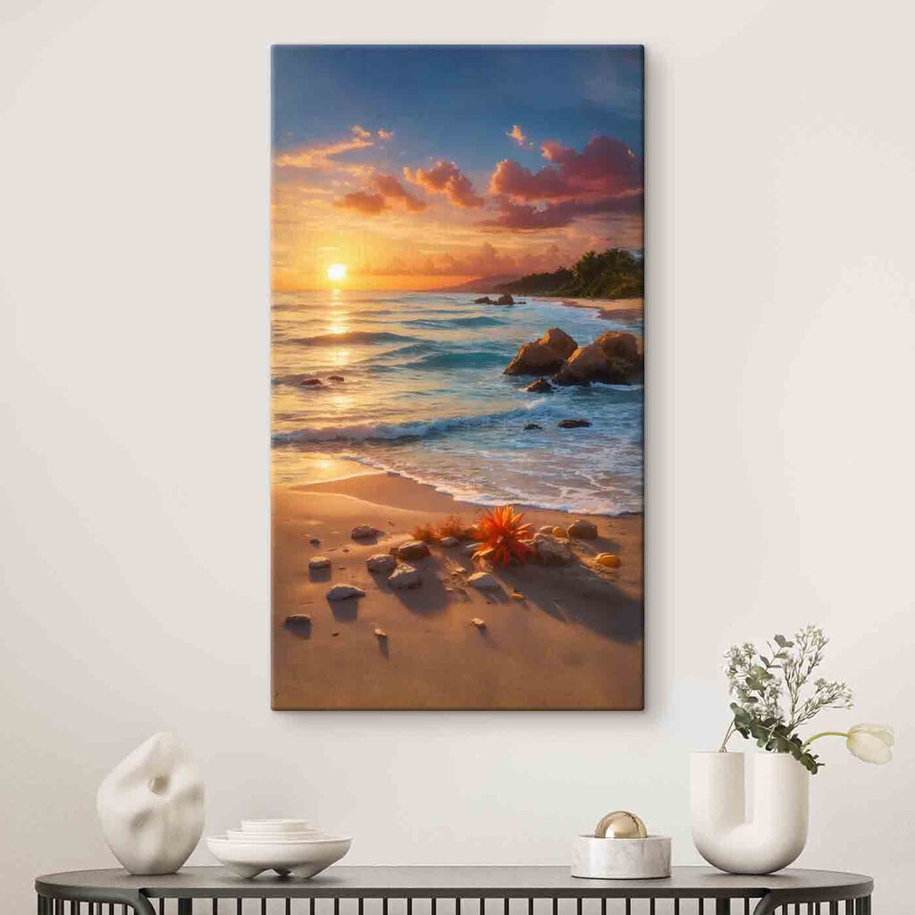 Sunset over a beach