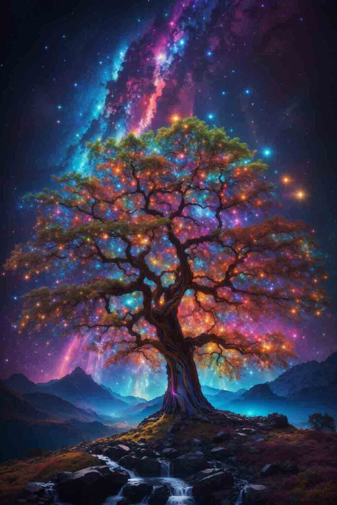 Tree with colorful lights Tree with colorful lights