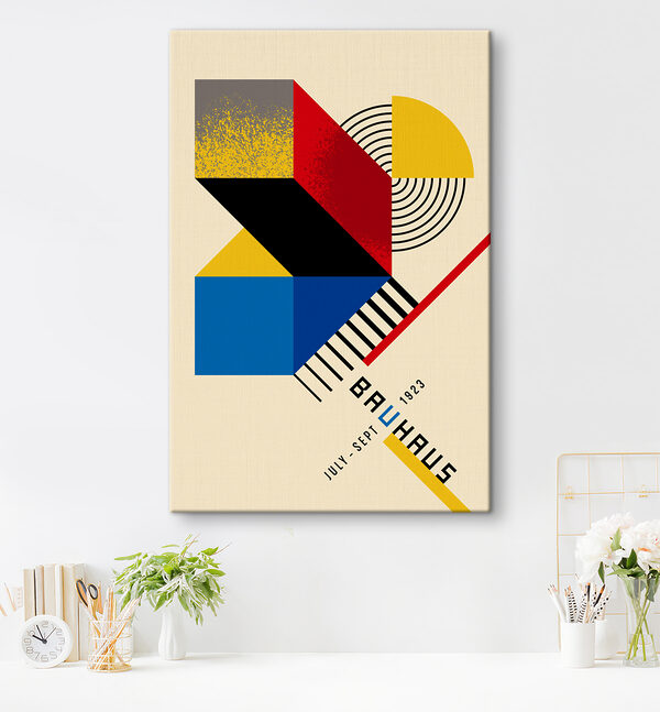 Quadri Quadri Disegno geometrico dai colori vivaci, con tonalità di nero, rosso e giallo (COD: s36279)