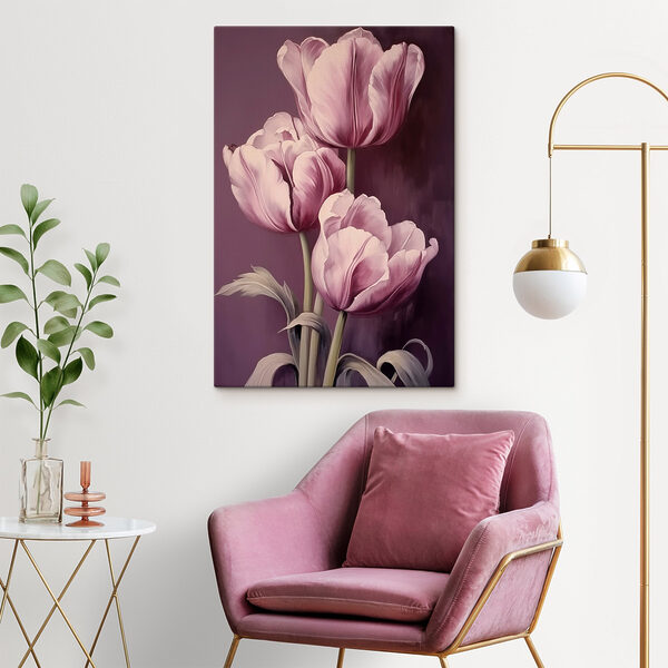 Quadri Dipinto di tulipani rosa (COD: s43513) Quadri Quadri Dipinto di tulipani rosa (COD: s43513)