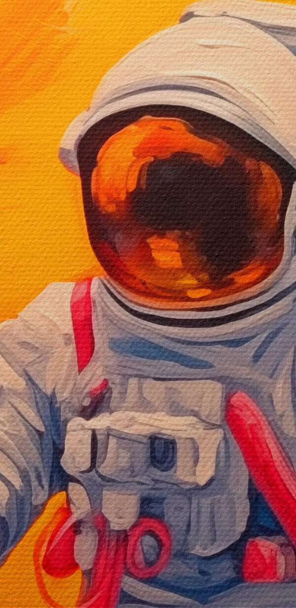An astronaut holding a balloon