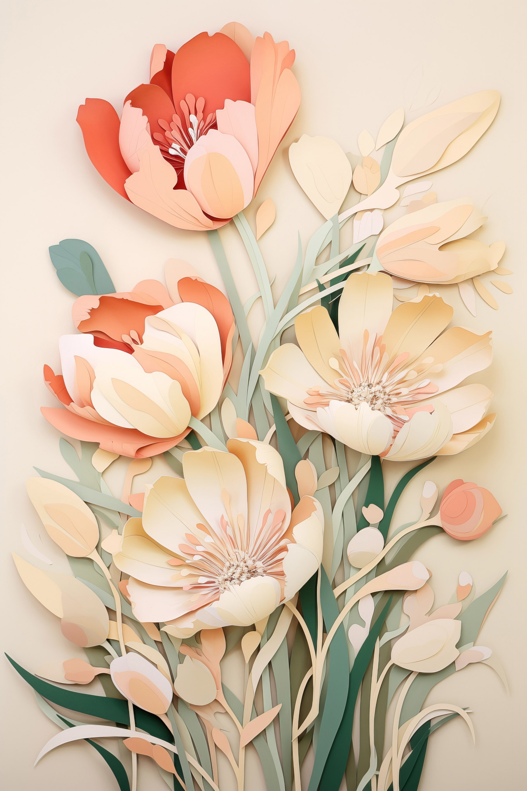 Paper cut out of flowers Paper cut out of flowers
