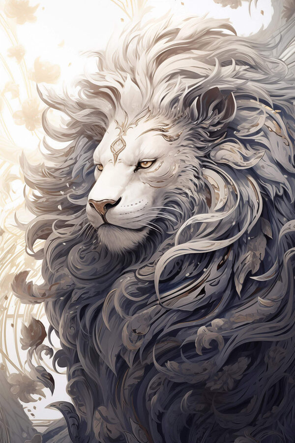 Lion with a decorative mane