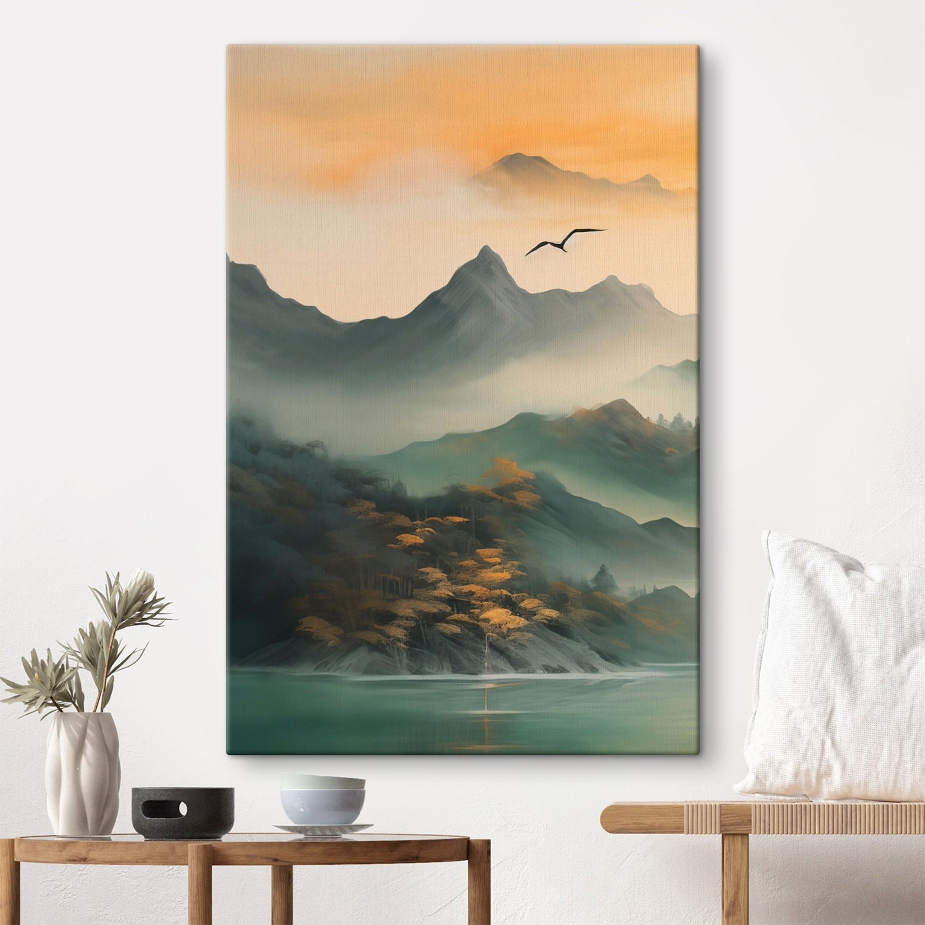 Bird flying over mountains Bird flying over mountains