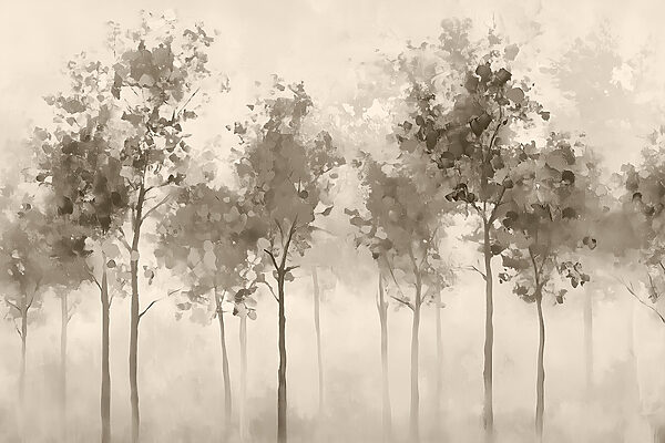 Gruppo di alberi in un'area nebbiosa Gruppo di alberi in un'area nebbiosa