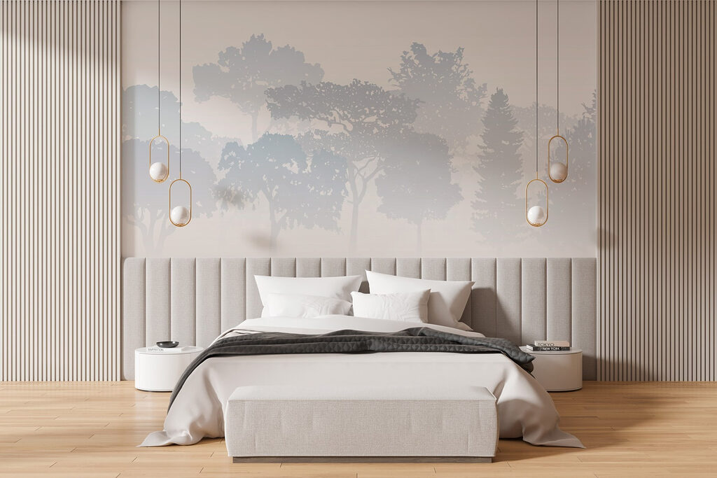 Group of trees in fog