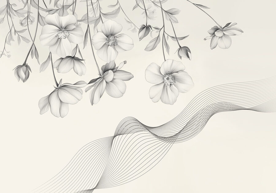 Fiori delicati dalle linee fluide