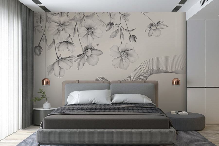 Fiori delicati dalle linee fluide