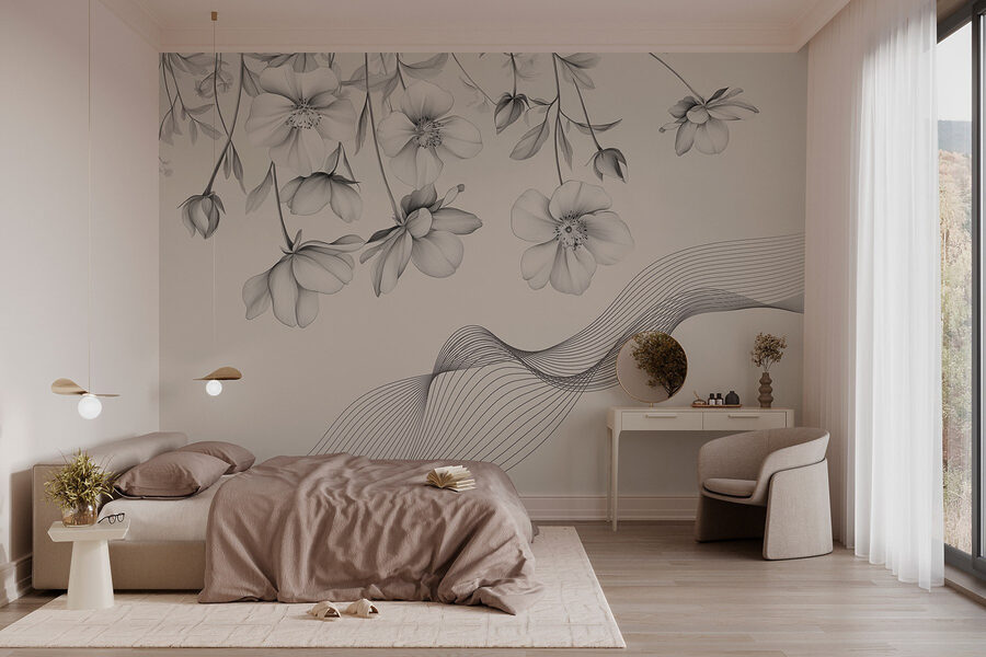 Fiori delicati dalle linee fluide