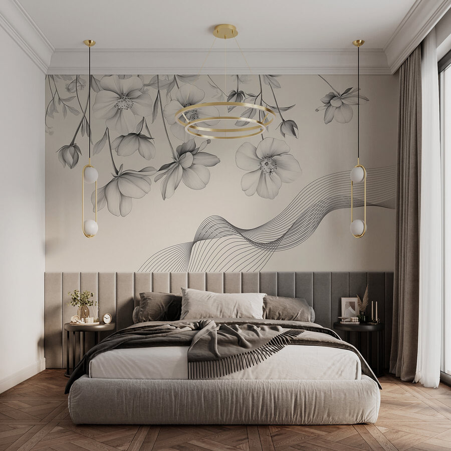 Fiori delicati dalle linee fluide