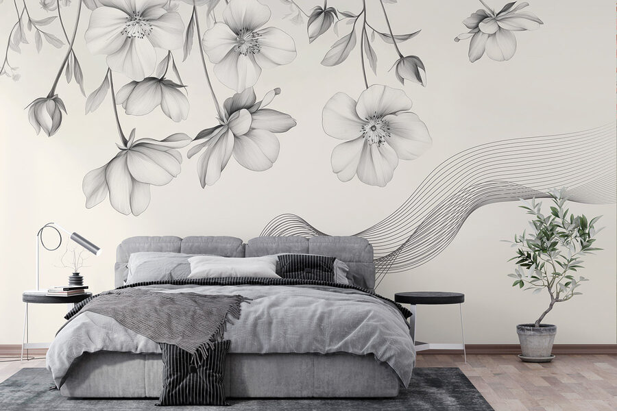 Fiori delicati dalle linee fluide